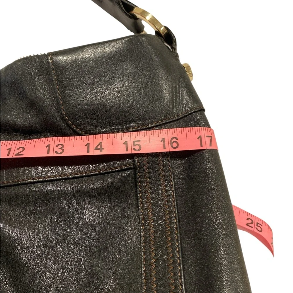 Ferre Milano 100% Genuine Black Cow Leather Hobo Bag - Like New Condition